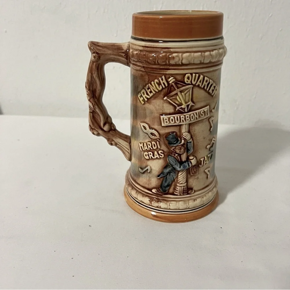 Vintage Beer Stein Mug 3D Design Inspired By The French Quarter of New Orleans